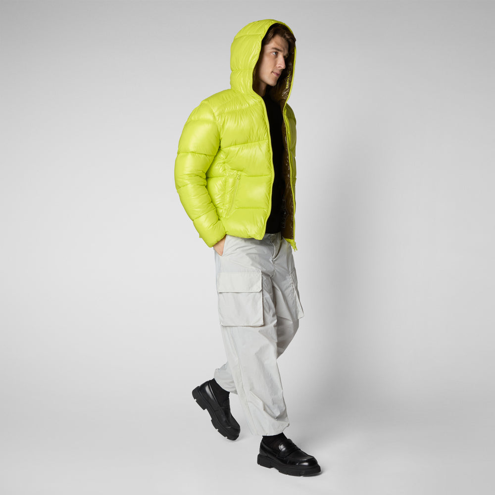 Save the duck PIUMINO ANIMAL FREE CON CAPPUCCIO UOMO EDGARD VERDE LIME Offerte
