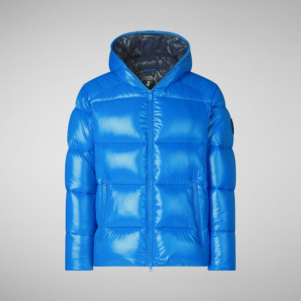 Save the duck PIUMINO ANIMAL FREE CON CAPPUCCIO UOMO EDGARD BLU MIRTILLO Vendita Economica