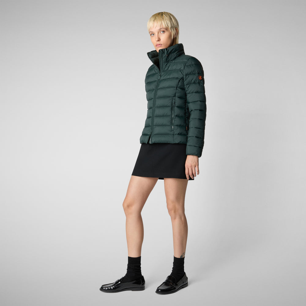 Save the duck PIUMINO ANIMAL FREE CON CAPPUCCIO DONNA AMELIE VERDE NERO Promozione