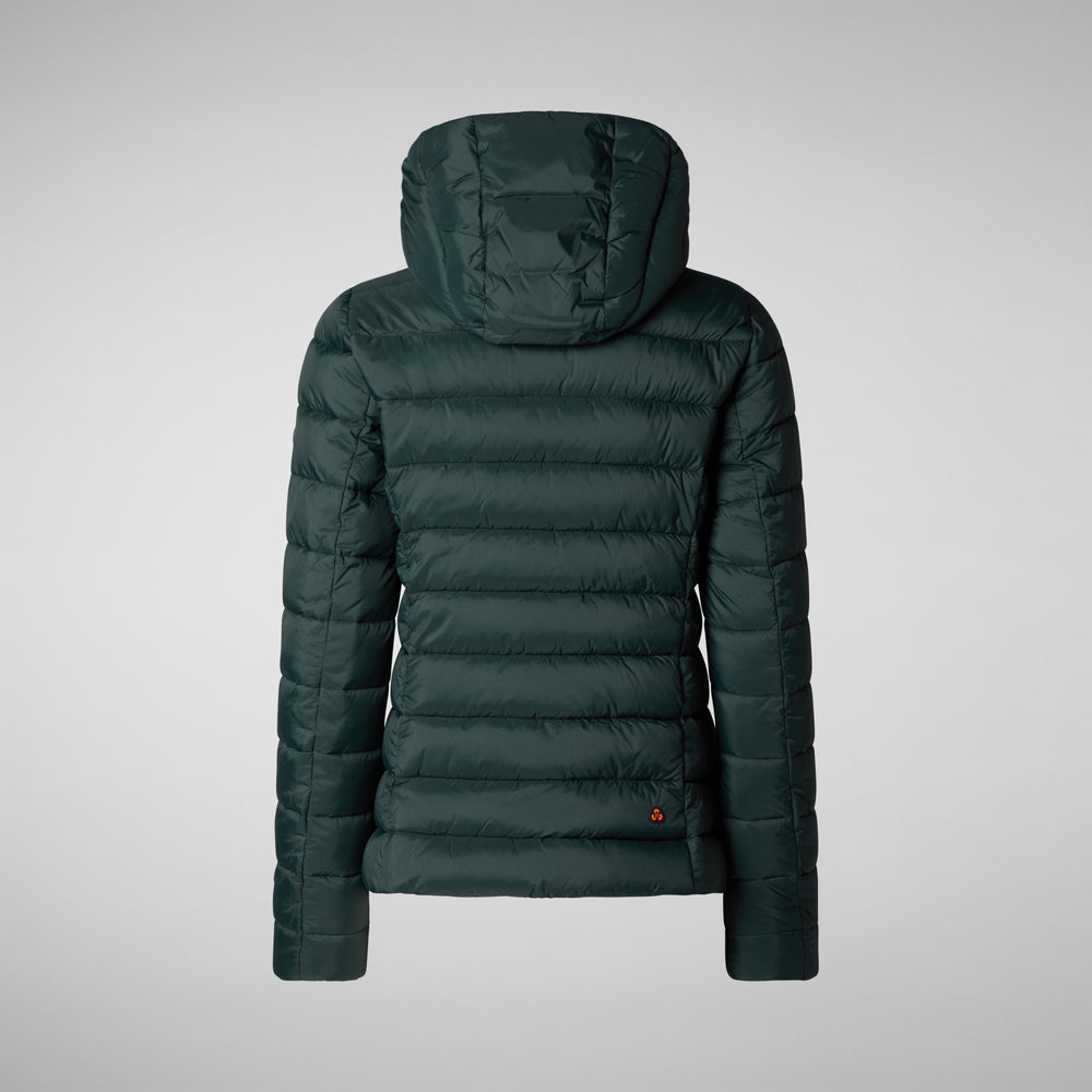 Save the duck PIUMINO ANIMAL FREE CON CAPPUCCIO DONNA AMELIE VERDE NERO Promozione