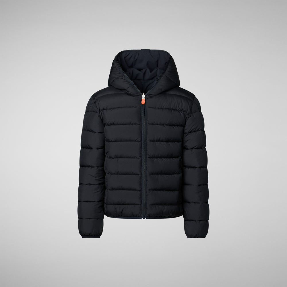 Save the duck GIACCA CON CAPPUCCIO BAMBINO OLIVER BLU NERO Affare Del Giorno