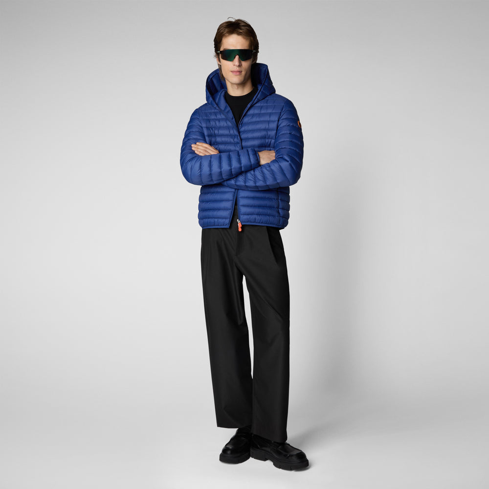 Save the duck Piumino animal free con cappuccio uomo Donald blu elettrico Sconto