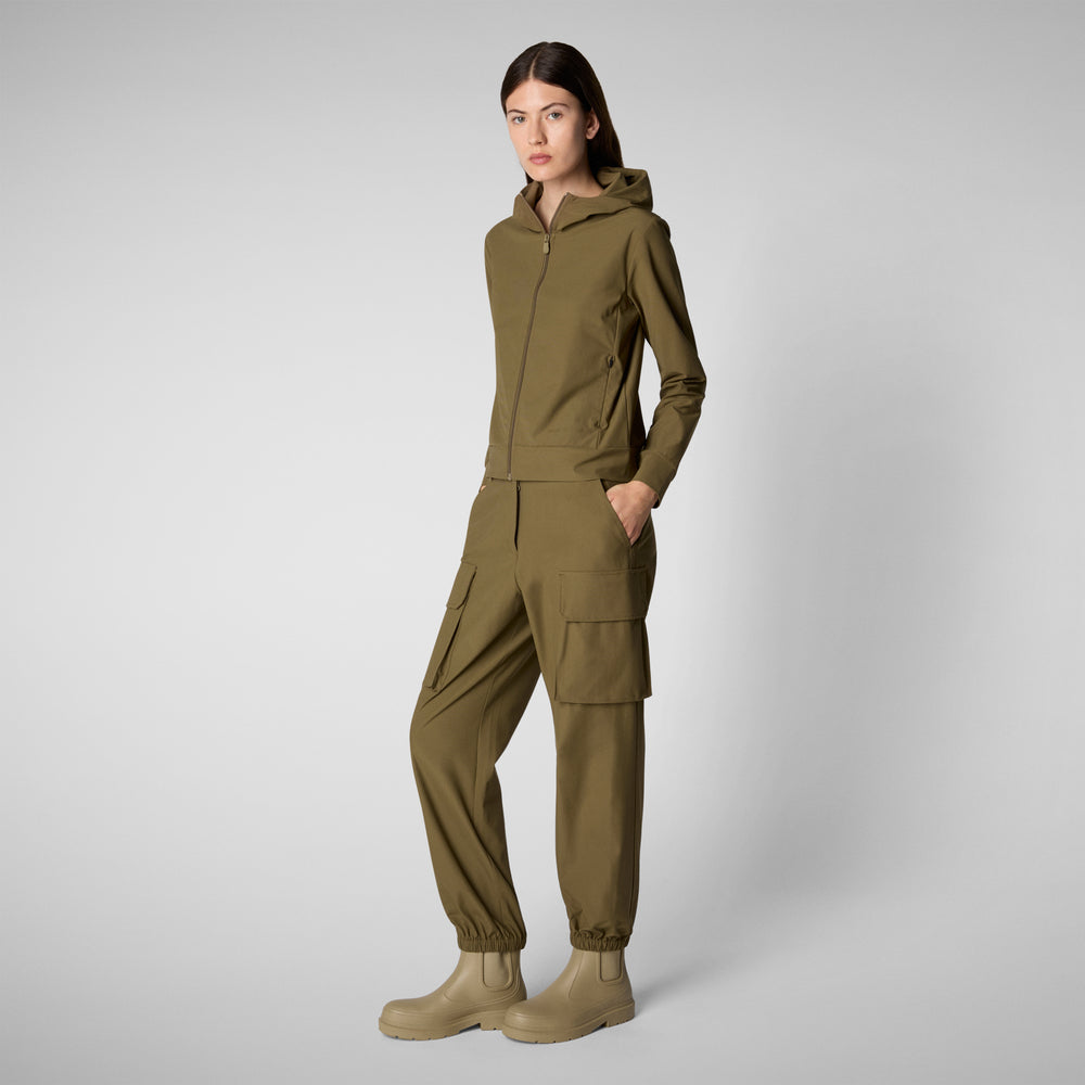 Save the duck FELPA CON CAPPUCCIO DONNA PEAR VERDE MUSCHIO 2025