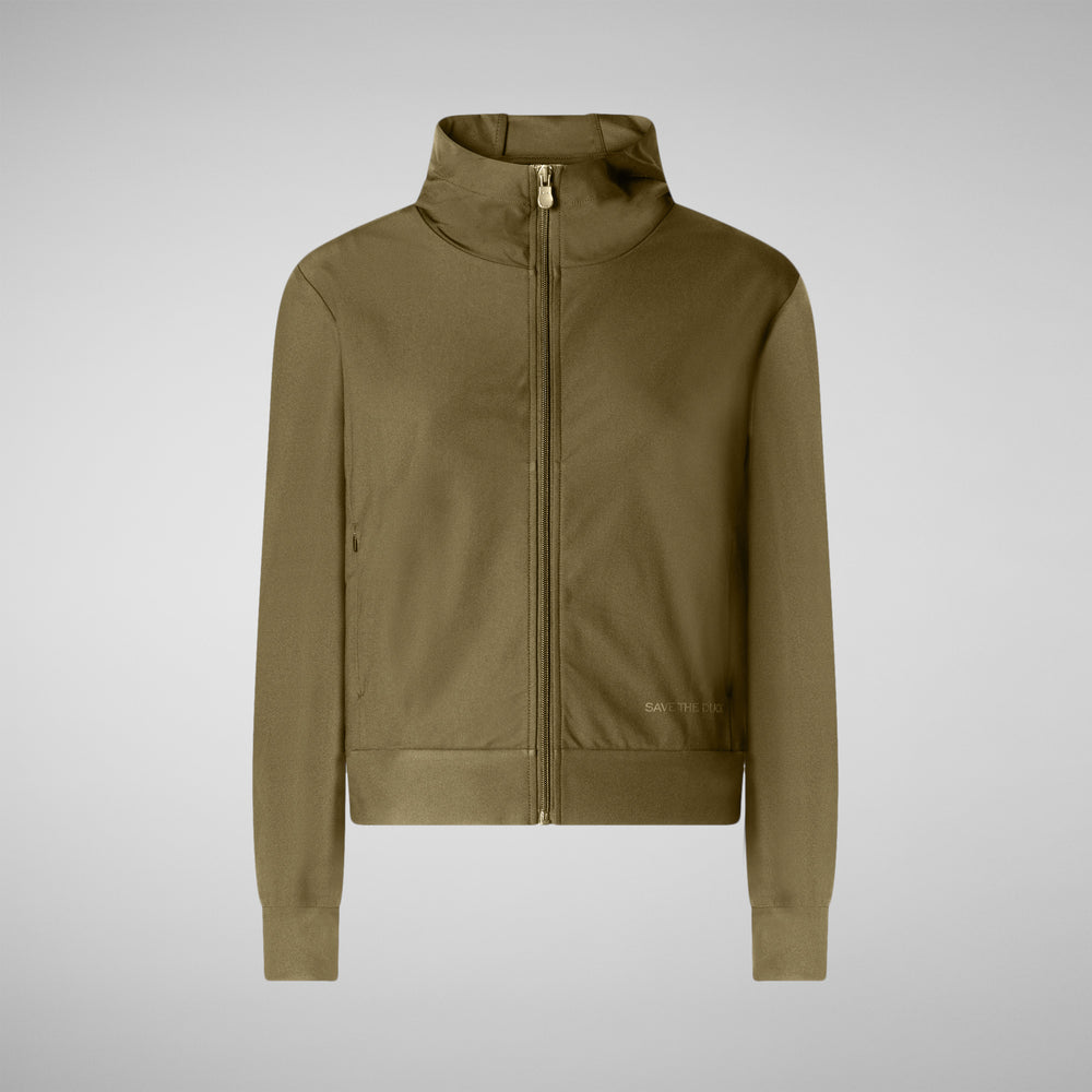 Save the duck FELPA CON CAPPUCCIO DONNA PEAR VERDE MUSCHIO 2025