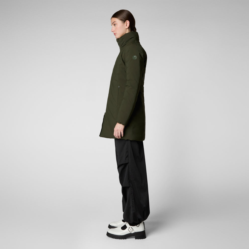 Save the duck PARKA DONNA CON CAPPUCCIO RACHEL VERDE TERRA Nuovo