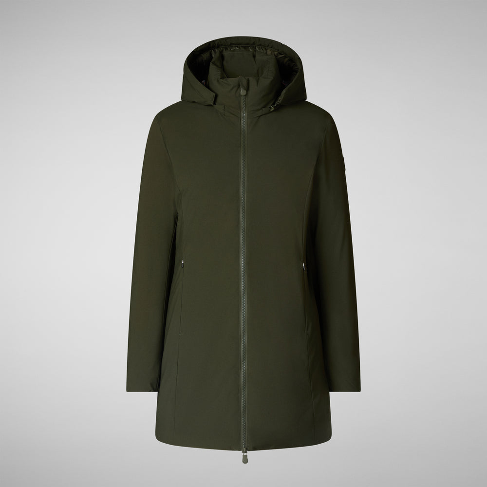 Save the duck PARKA DONNA CON CAPPUCCIO RACHEL VERDE TERRA Nuovo