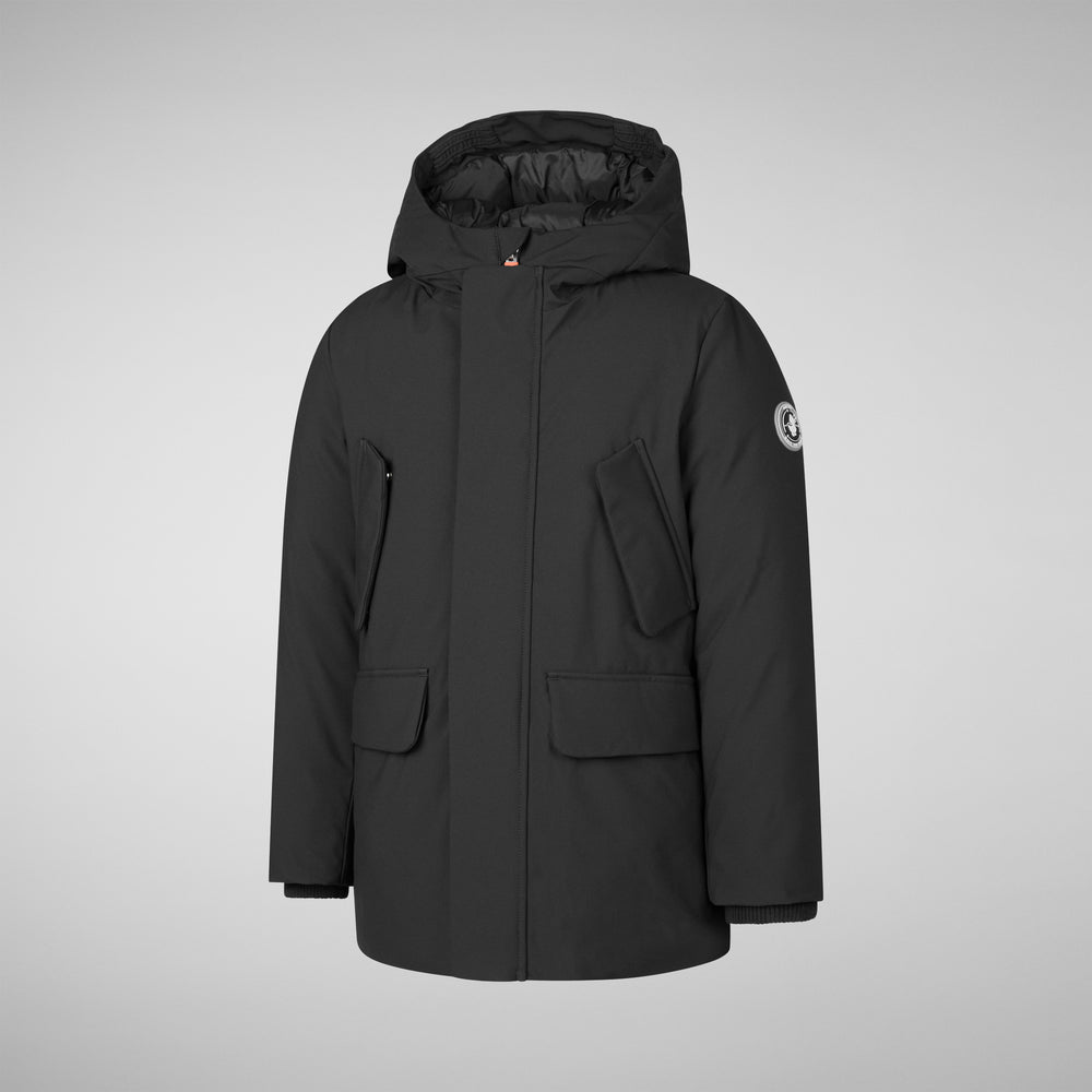 Save the duck PARKA CON CAPPUCCIO THEO NERO Spedizione Gratuita