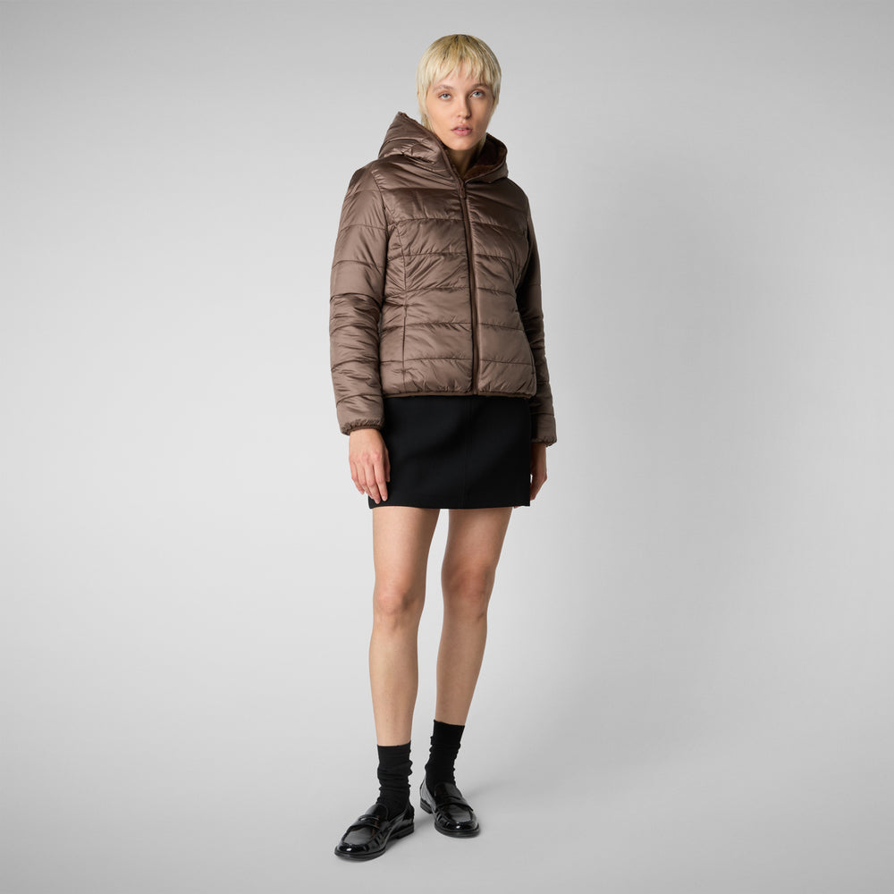 Save the duck GIACCA CON CAPPUCCIO DONNA LAILA MARRONE Fino Al -60%