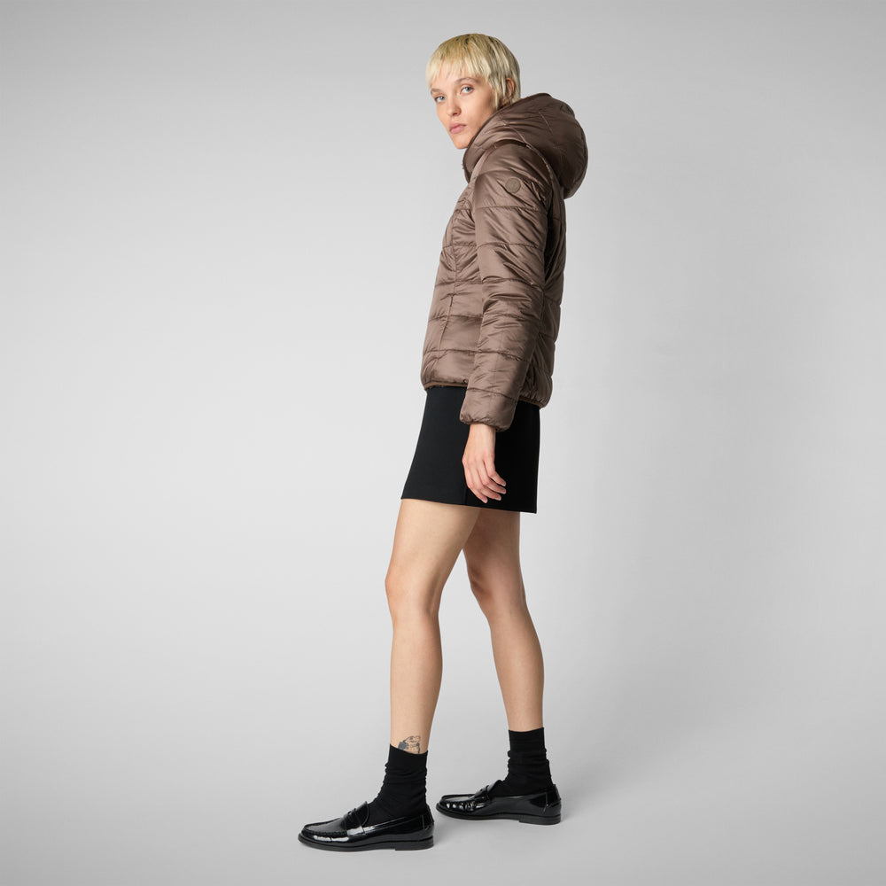 Save the duck GIACCA CON CAPPUCCIO DONNA LAILA MARRONE Fino Al -60%