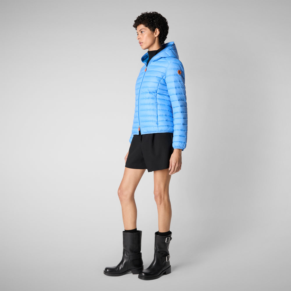 Save the duck PIUMINO ANIMAL FREE CON CAPPUCCIO DONNA DAISY BLU CERULEO Prezzo Ridotto