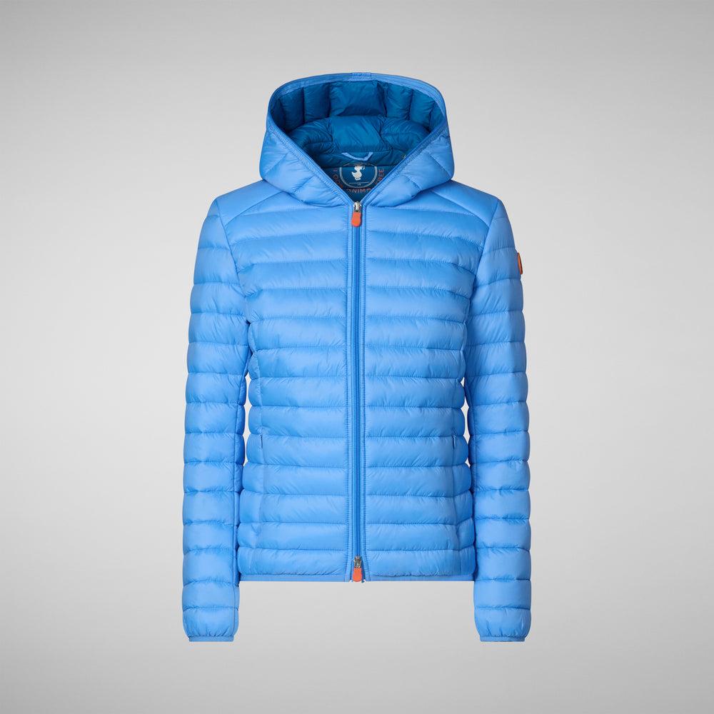 Save the duck PIUMINO ANIMAL FREE CON CAPPUCCIO DONNA DAISY BLU CERULEO Prezzo Ridotto