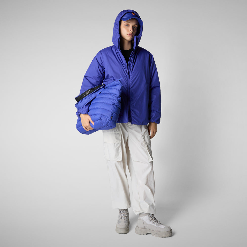 Save the duck CAPPOTTO CON CAPPUCCIO NIAZ BLU GENZIANA Presa