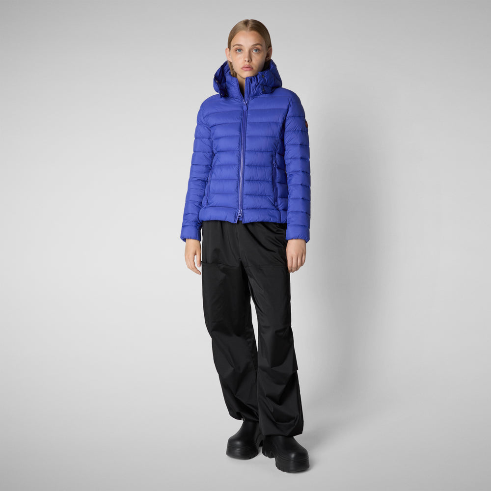 Save the duck PIUMINO ANIMAL FREE CON CAPPUCCIO DONNA AMELIE BLU GENZIANA