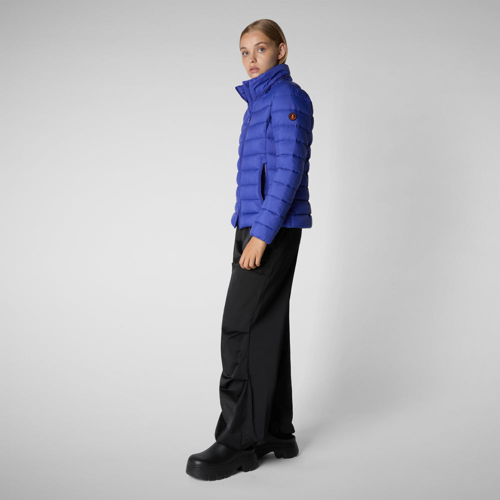 Save the duck PIUMINO ANIMAL FREE CON CAPPUCCIO DONNA AMELIE BLU GENZIANA Sconto