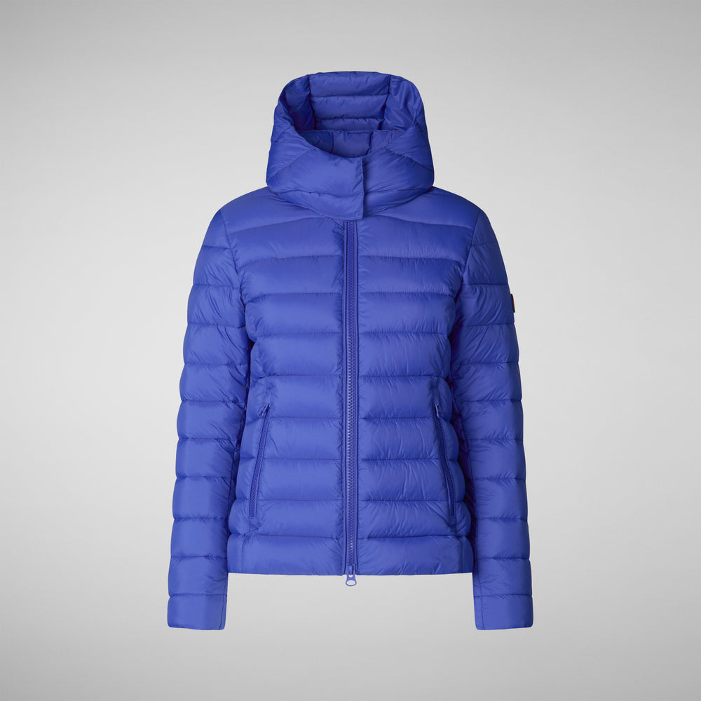 Save the duck PIUMINO ANIMAL FREE CON CAPPUCCIO DONNA AMELIE BLU GENZIANA Sconto