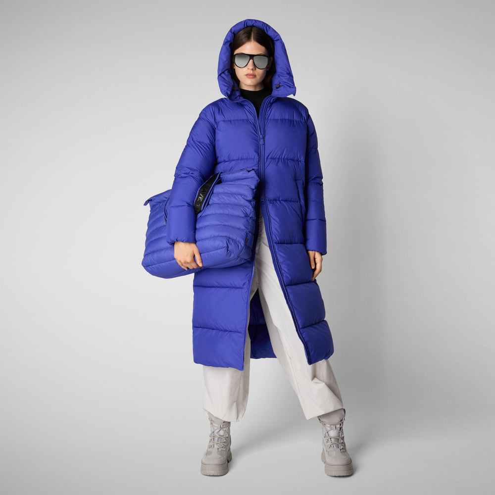 Save the duck PIUMINO ANIMAL FREE CON CAPPUCCIO DONNA JANIS BLU GENZIANA Economico
