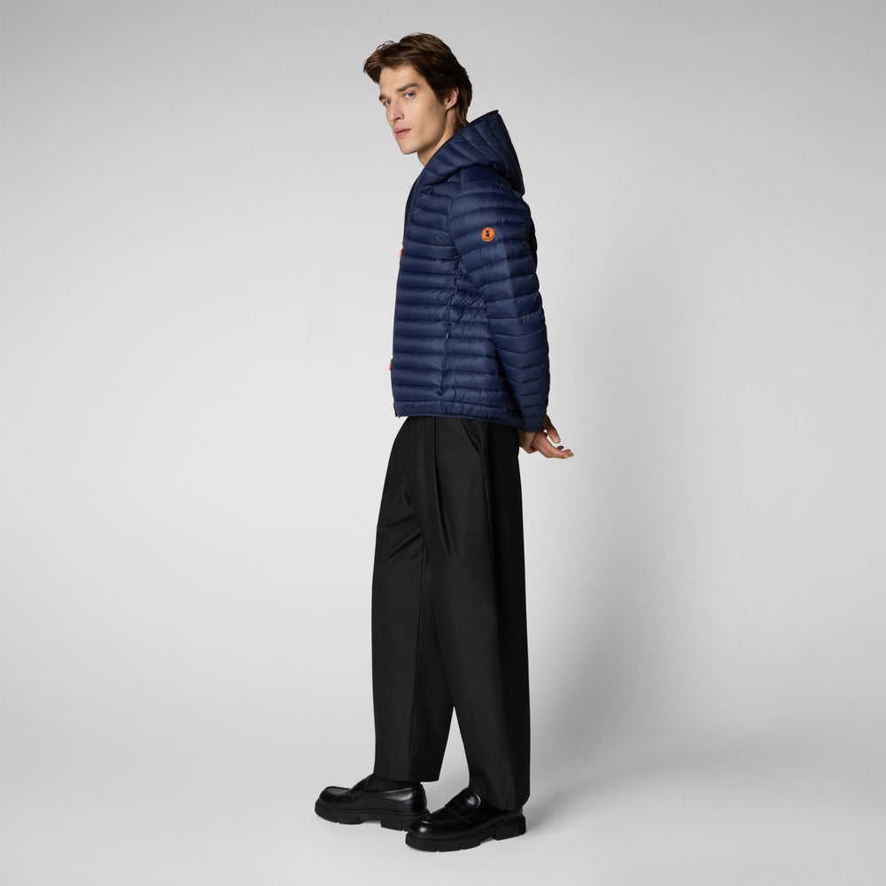 Save the duck Piumino animal free con cappuccio uomo Donald blu navy Outlet