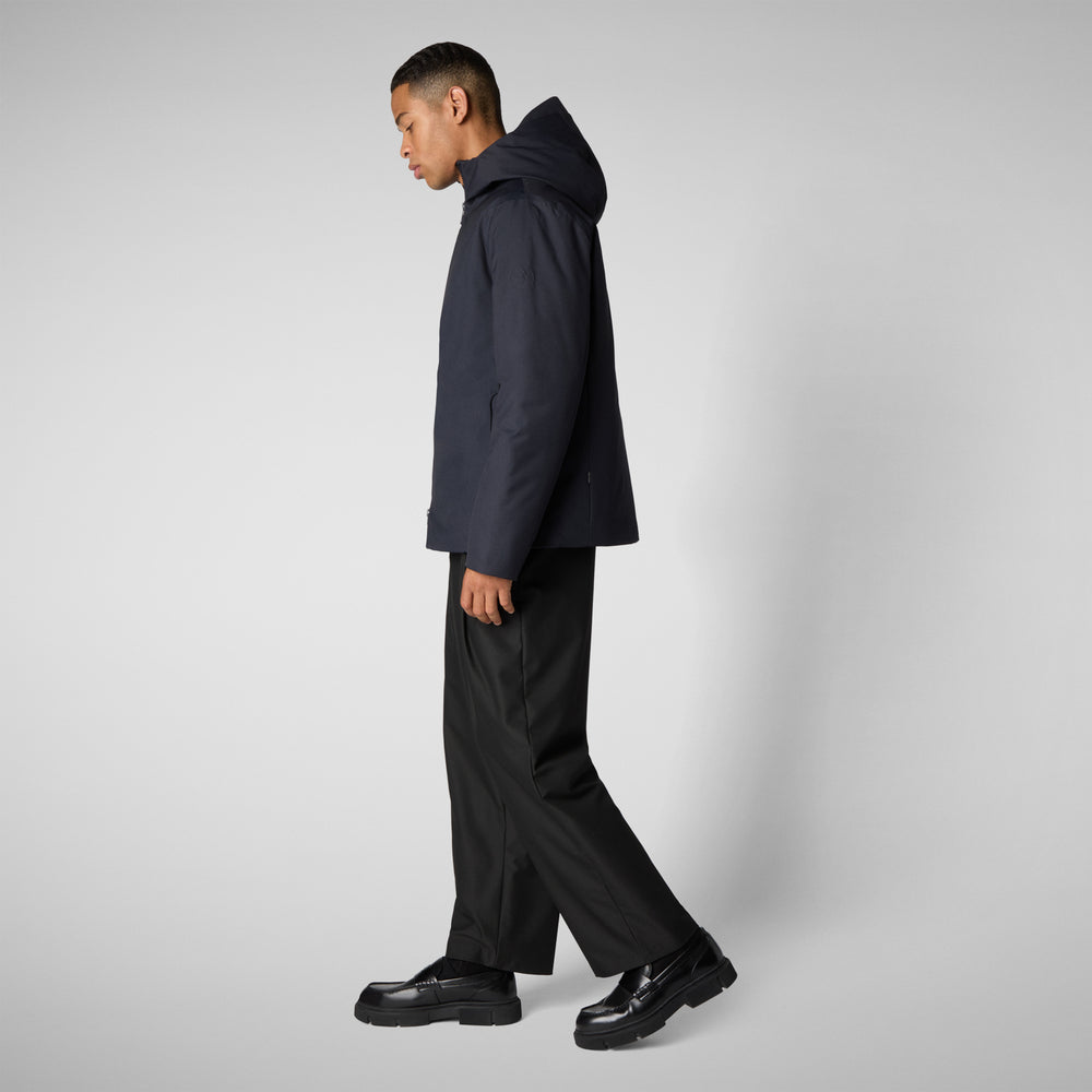 Save the duck PIUMINO ANIMAL FREE CON CAPPUCCIO UOMO BARNABY BLU NERO Hotsell