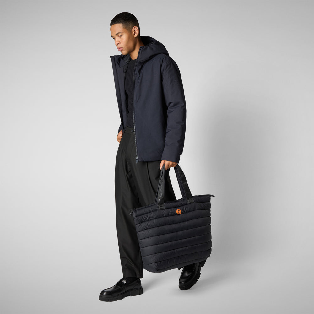 Save the duck PIUMINO ANIMAL FREE CON CAPPUCCIO UOMO BARNABY BLU NERO Hotsell