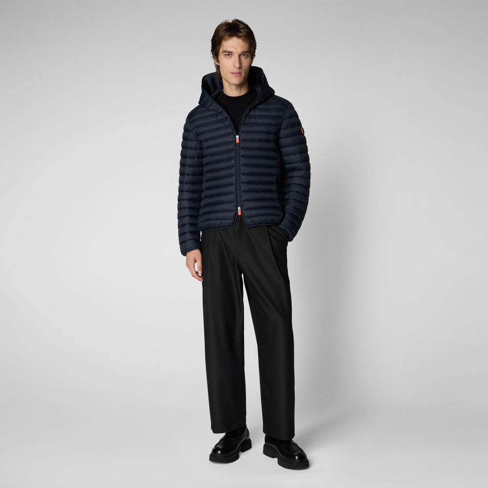 Save the duck PIUMINO ANIMAL FREE CON CAPPUCCIO UOMO DONALD BLU NERO