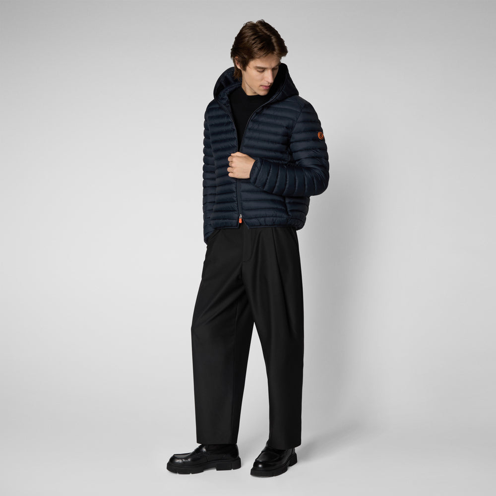 Save the duck PIUMINO ANIMAL FREE CON CAPPUCCIO UOMO DONALD BLU NERO Vendite Flash