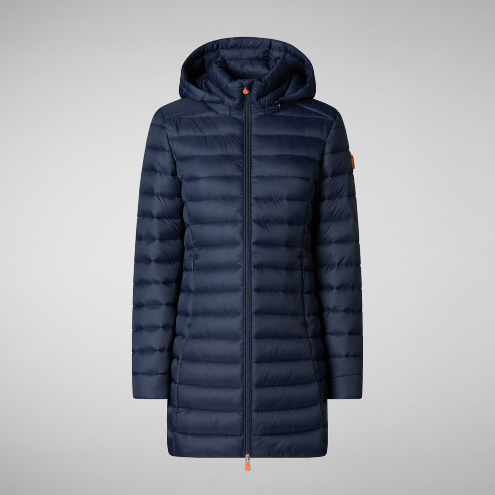 Save the duck PIUMINO ANIMAL FREE CON CAPPUCCIO DONNA CAROL BLU NAVY Consegna Veloce