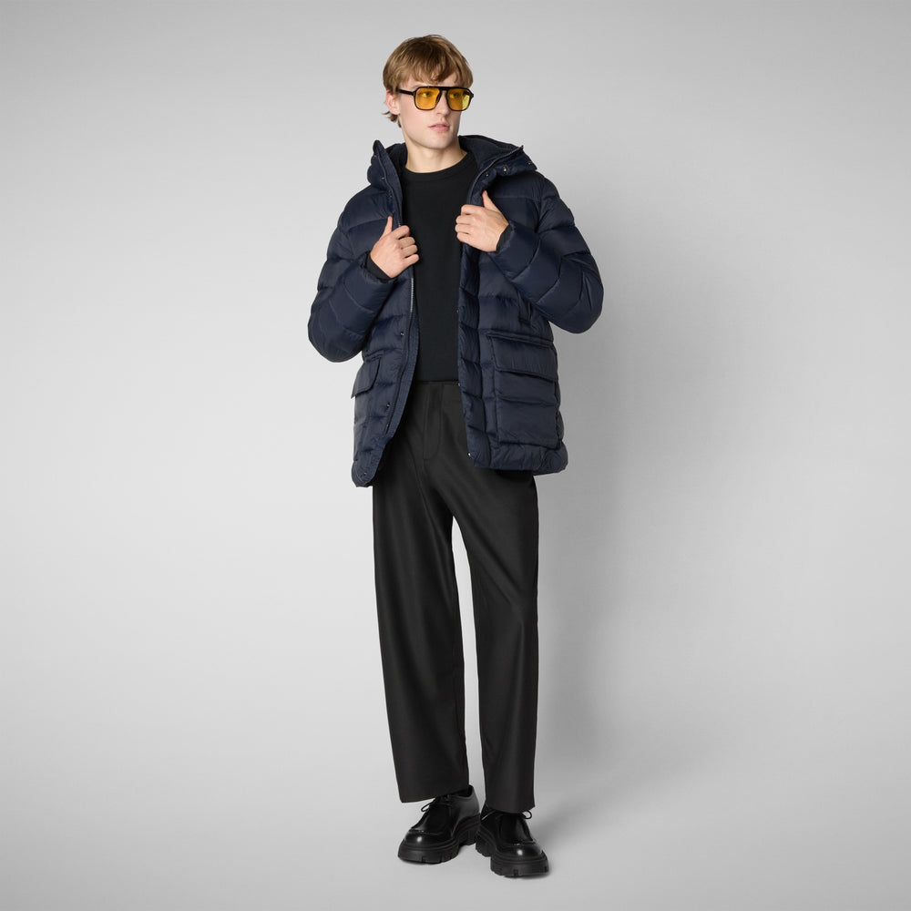 Save the duck PIUMINO ANIMAL FREE CON CAPPUCCIO UOMO LYLE BLU NERO Affare Del Giorno