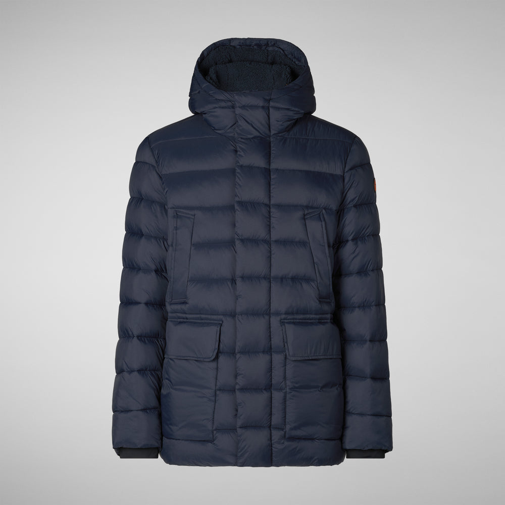 Save the duck PIUMINO ANIMAL FREE CON CAPPUCCIO UOMO LYLE BLU NERO Affare Del Giorno