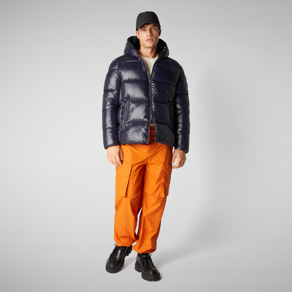 Save the duck PIUMINO ANIMAL FREE CON CAPPUCCIO UOMO EDGARD BLU NERO Convenienza