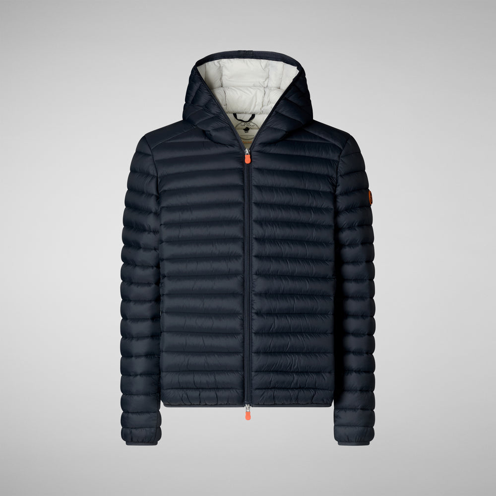 Save the duck PIUMINO ANIMAL FREE CON CAPPUCCIO UOMO DONALD GRIGIO NERO Offerta