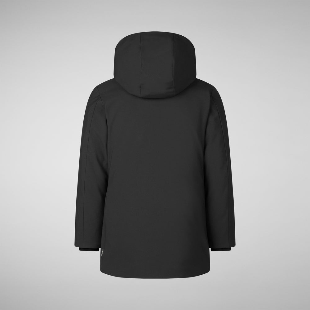 Save the duck PARKA CON CAPPUCCIO BAMBINA ALLY NERO Saldi Di Fabbrica