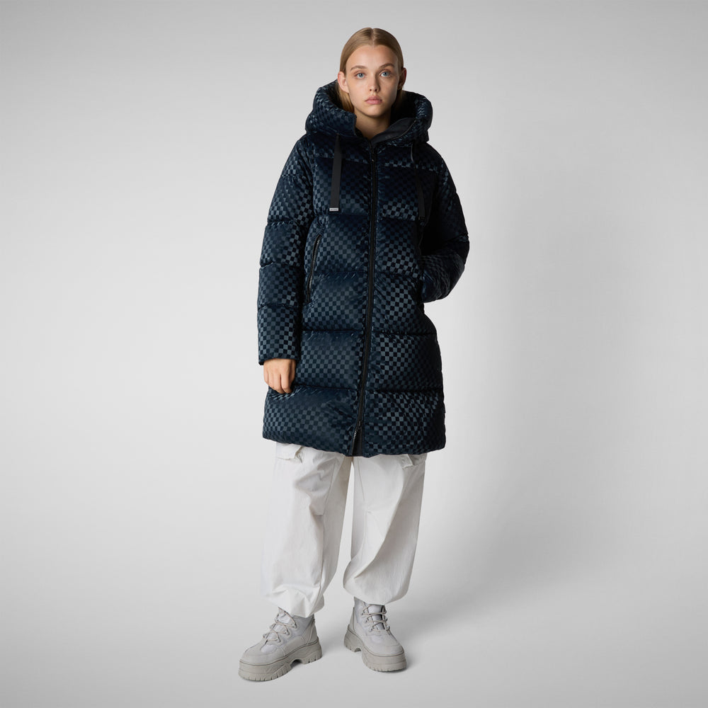 Save the duck PIUMINO ANIMAL FREE CON CAPPUCCIO AMARANTA BLU NERO