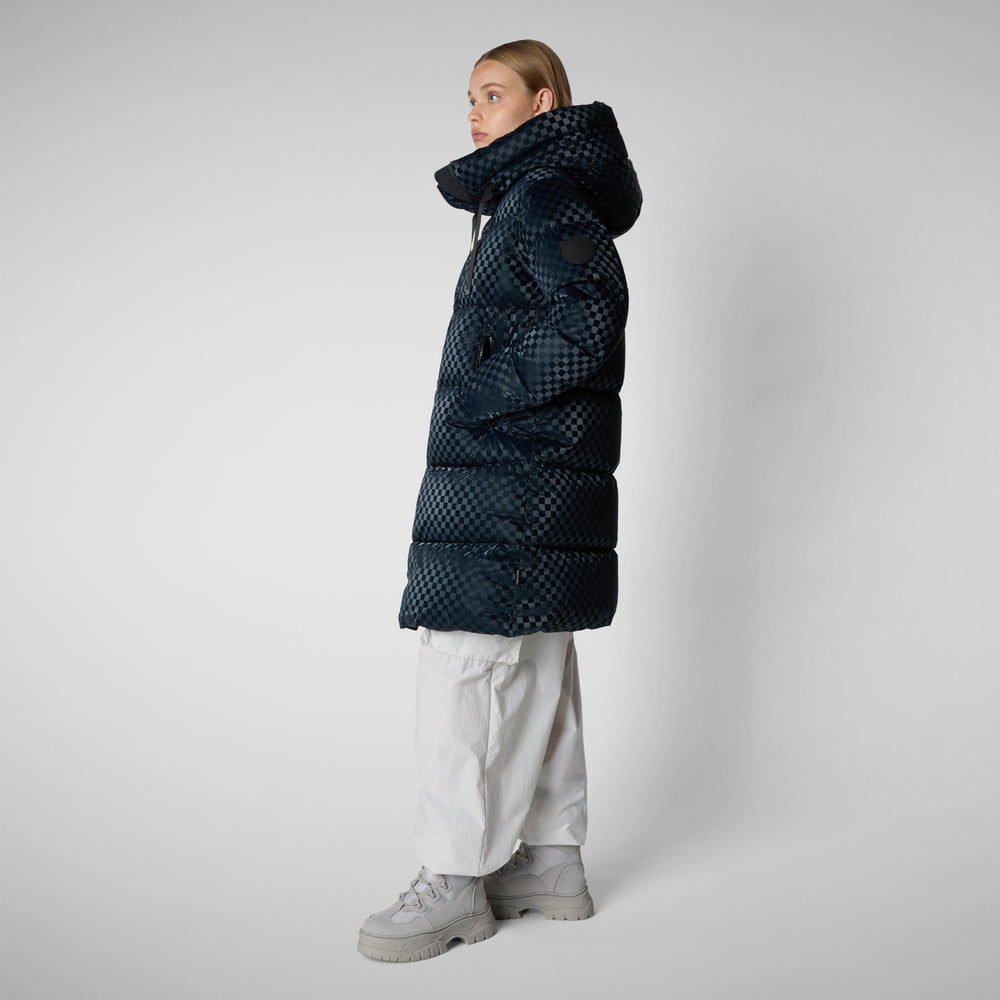 Save the duck PIUMINO ANIMAL FREE CON CAPPUCCIO AMARANTA BLU NERO 2025