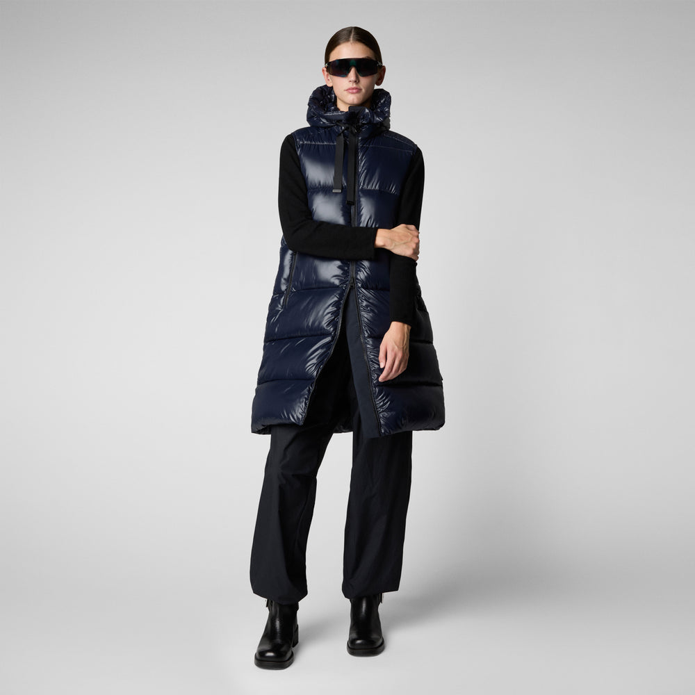 Save the duck GILET CON CAPPUCCIO DONNA IRIA BLU NERO Italy