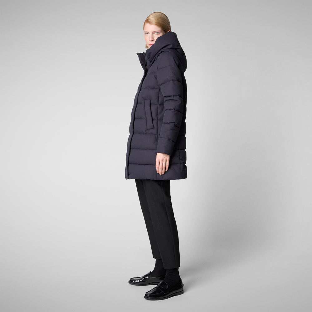 Save the duck CAPPOTTO CON CAPPUCCIO TATIANA BLU NERO Italia