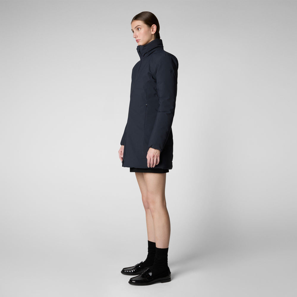 Save the duck PARKA DONNA CON CAPPUCCIO RACHEL BLU NERO In Linea