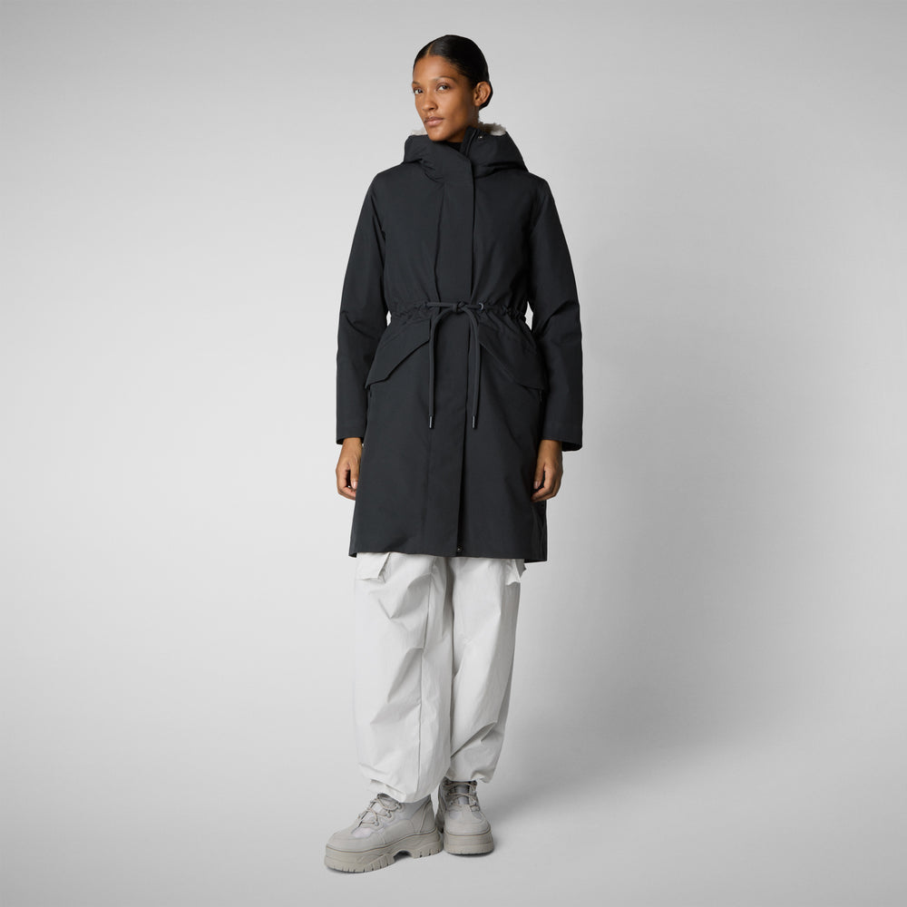 Save the duck PARKA DONNA CON CAPPUCCIO NOELLE BLU NERO