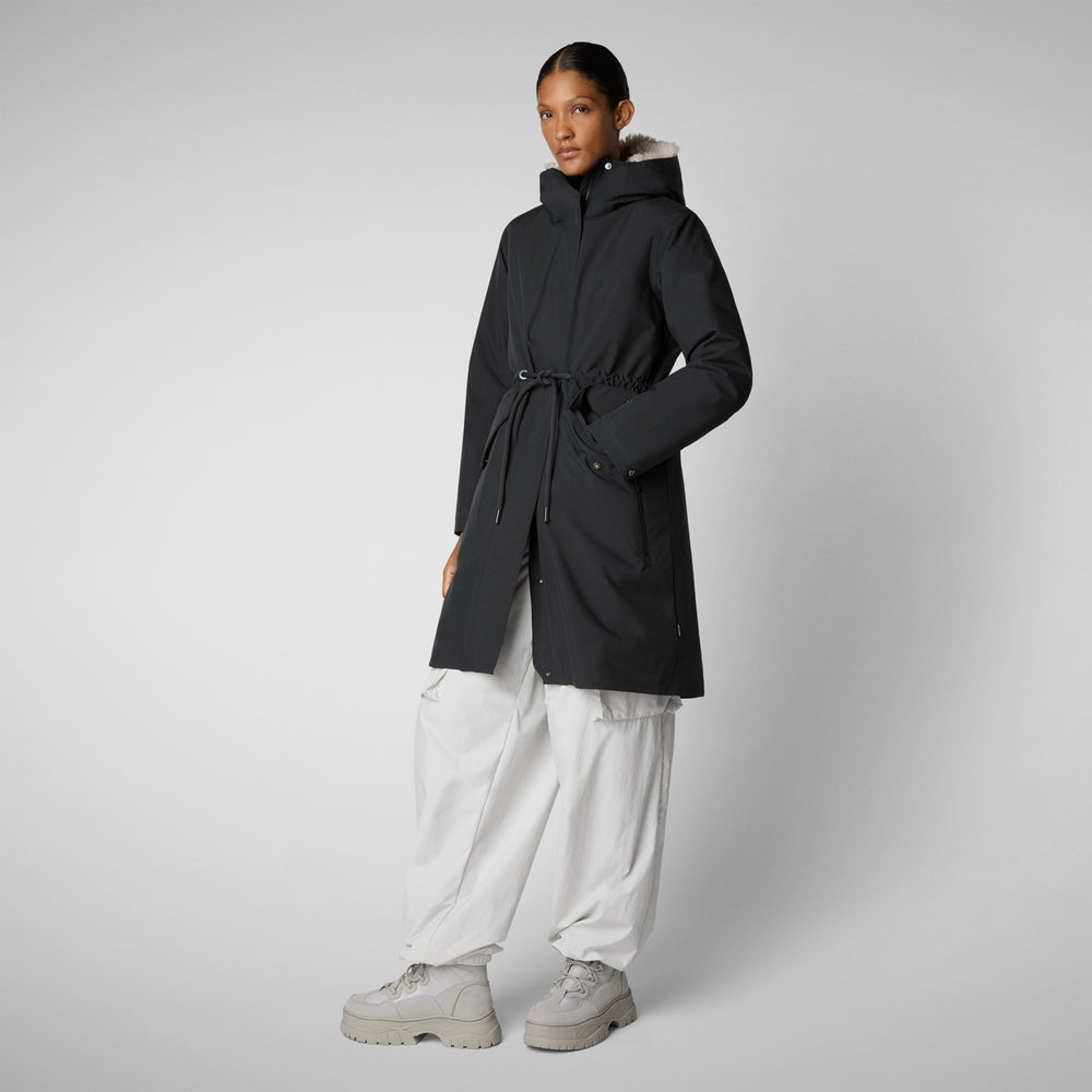 Save the duck PARKA DONNA CON CAPPUCCIO NOELLE BLU NERO Shopping Online