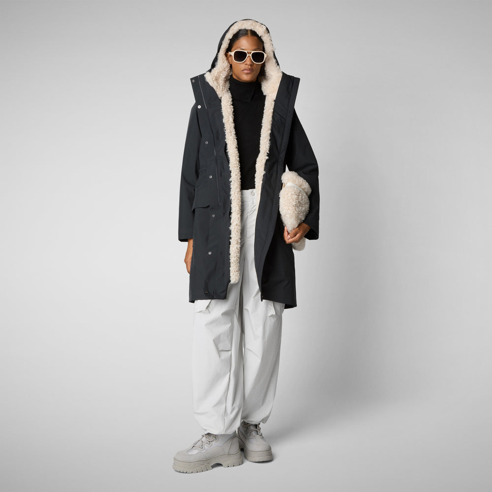 Save the duck PARKA DONNA CON CAPPUCCIO NOELLE BLU NERO Shopping Online