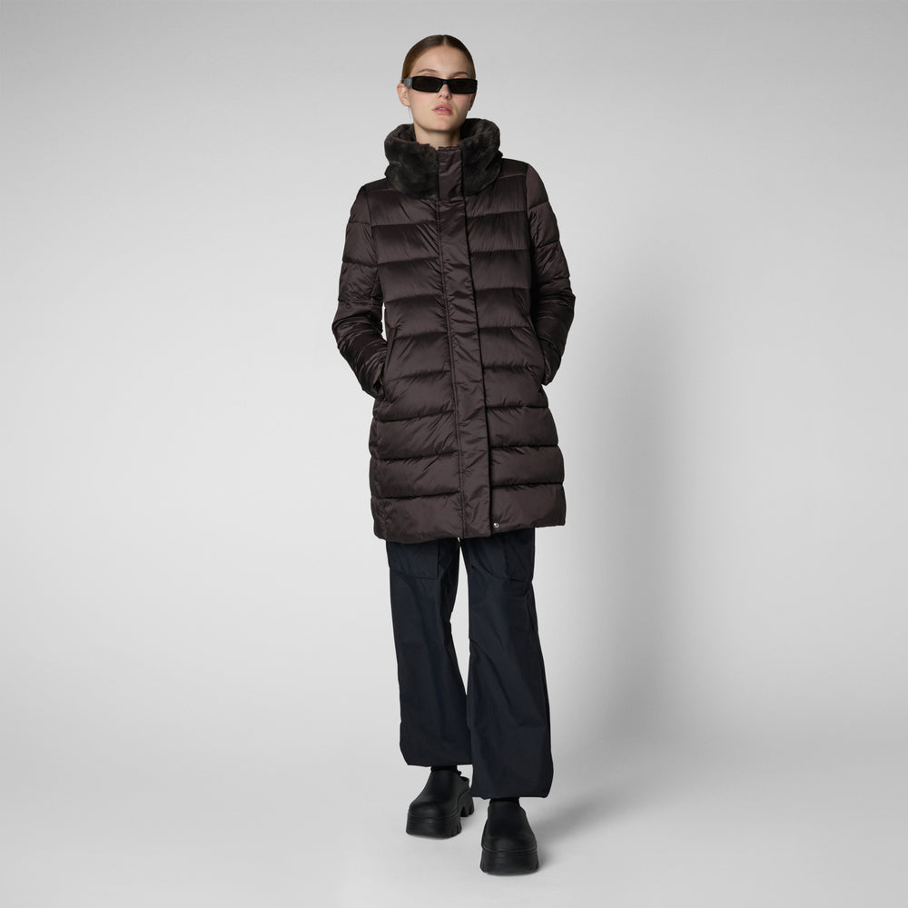 Save the duck PIUMINO ANIMAL FREE DALEA MARRONE NERO Sottocosto