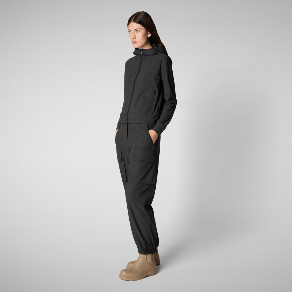 Save the duck FELPA CON CAPPUCCIO DONNA PEAR NERO Presa