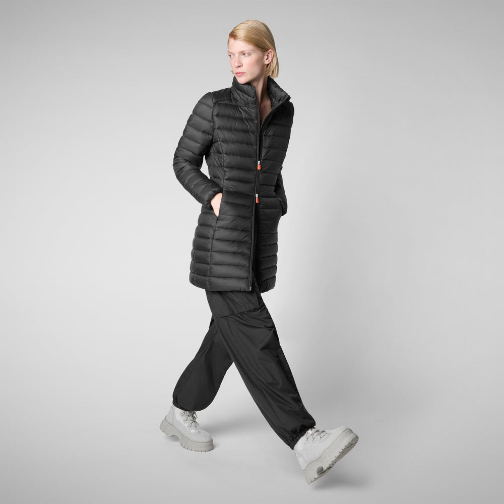 Save the duck PIUMINO ANIMAL FREE CON CAPPUCCIO DONNA CAROL NERO In Linea
