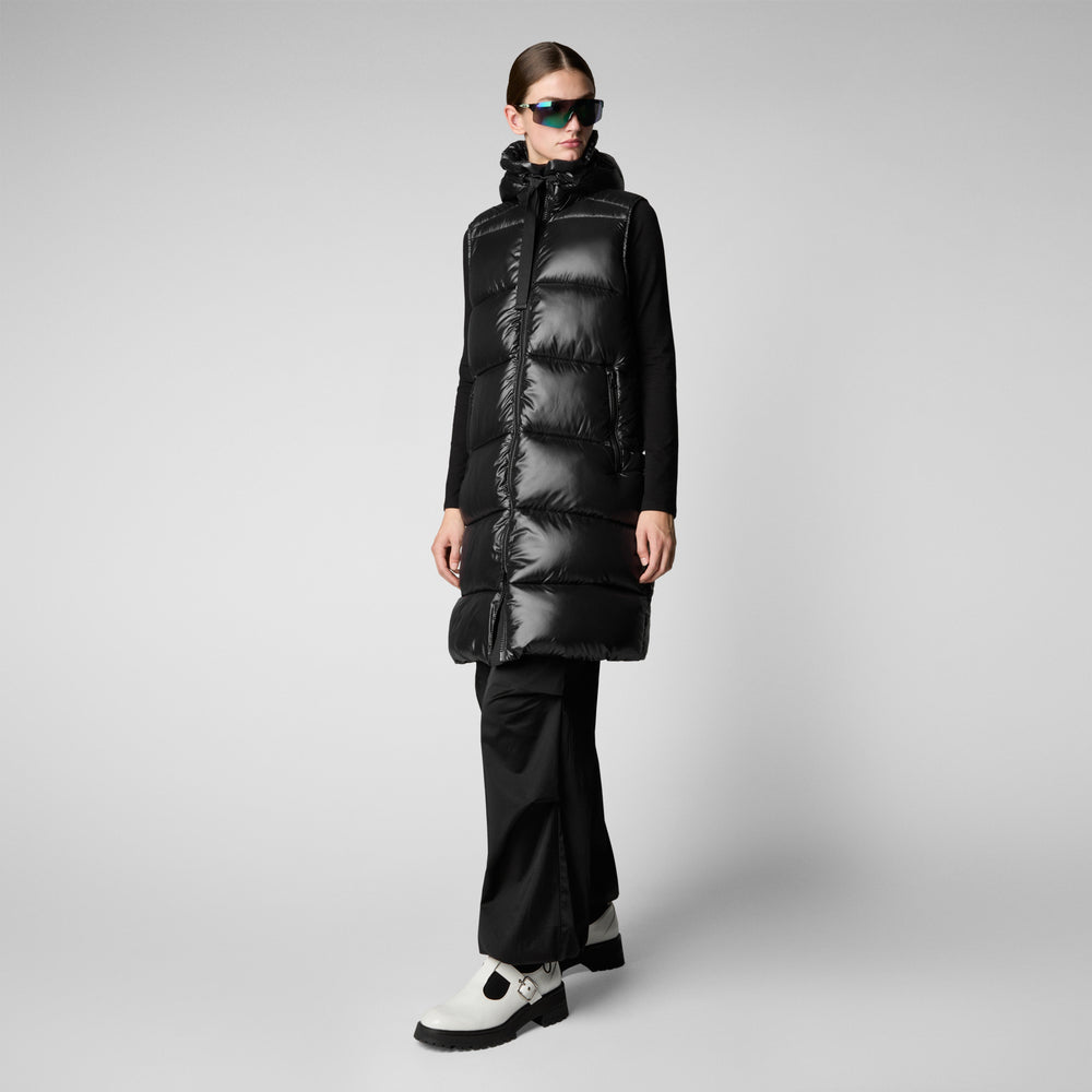 Save the duck GILET CON CAPPUCCIO DONNA IRIA NERO Sottocosto