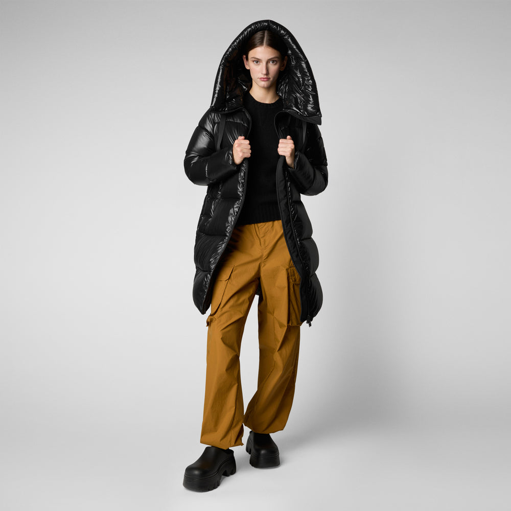 Save the duck PIUMINO ANIMAL FREE CON CAPPUCCIO DONNA ISABEL NERO Convenienza