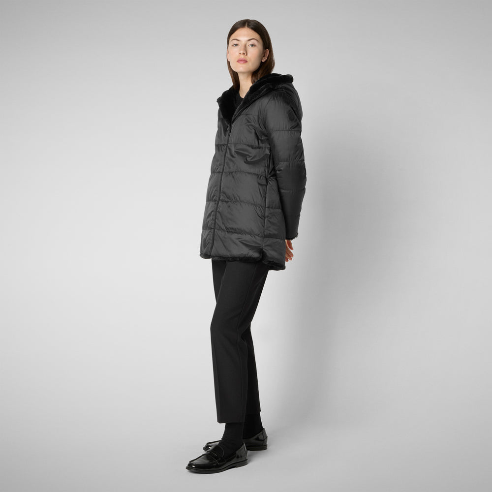 Save the duck GIACCA CON CAPPUCCIO DONNA BRIDGET NERO Presa
