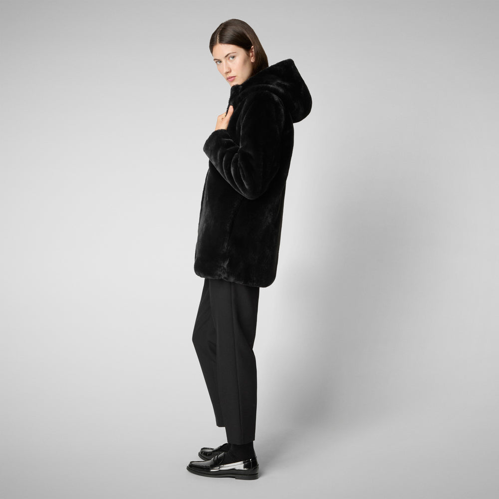 Save the duck GIACCA CON CAPPUCCIO DONNA BRIDGET NERO Presa