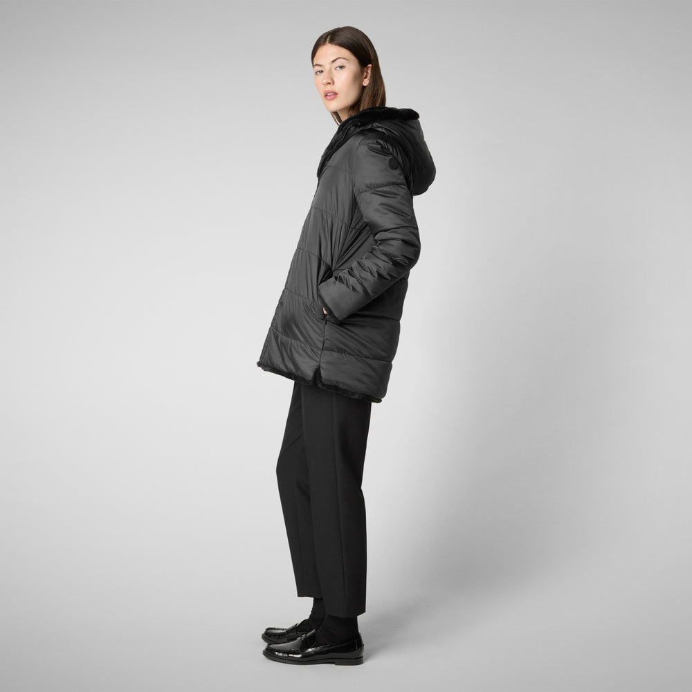 Save the duck GIACCA CON CAPPUCCIO DONNA BRIDGET NERO Presa