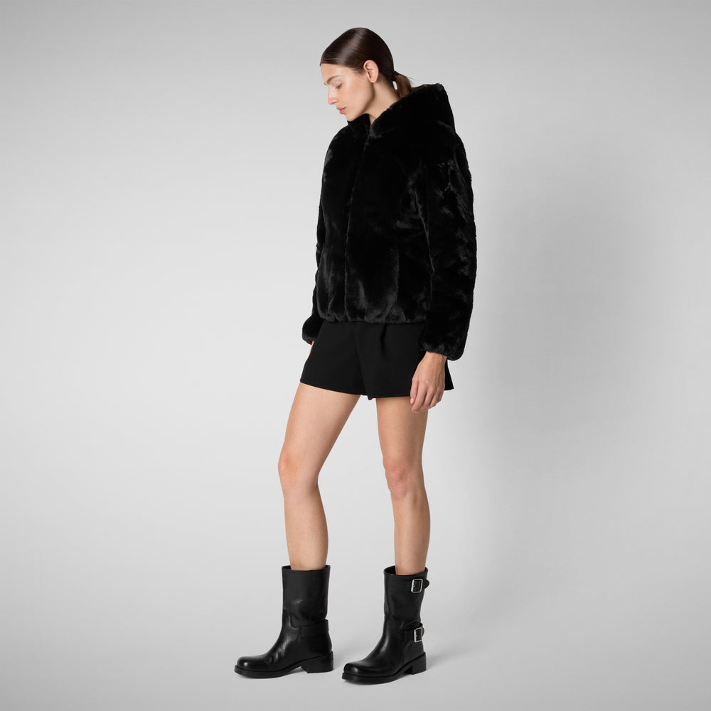 Save the duck GIACCA CON CAPPUCCIO DONNA LAILA NERO Black Friday