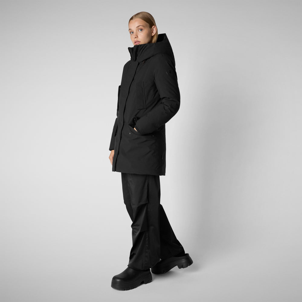 Save the duck PARKA DONNA CON CAPPUCCIO SOLEIL NERO Economico