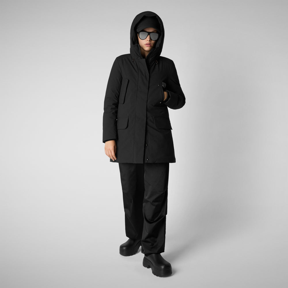 Save the duck PARKA DONNA CON CAPPUCCIO SOLEIL NERO Economico